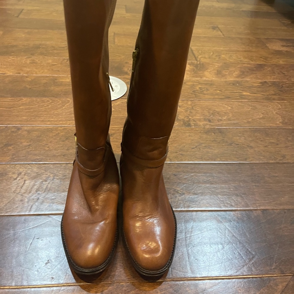Coach Mulan cognac boots size8.5